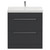 Napoli Gloss Grey 800mm Floor Standing Vanity Unit with 1 Tap Hole Slim Edge Basin and 2 Drawers with Chrome Handles View from Front