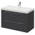 Napoli Gloss Grey 800mm Wall Mounted Vanity Unit with 1 Tap Hole Slim Edge Basin and 2 Drawers with Chrome Handles Right Hand View