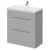 Napoli Gloss Grey Pearl 800mm Floor Standing Vanity Unit with 1 Tap Hole Slim Edge Basin and 2 Drawers with Chrome Handles Right Hand View