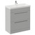 Napoli Gloss Grey Pearl 800mm Floor Standing Vanity Unit with 1 Tap Hole Slim Edge Basin and 2 Drawers with Chrome Handles Left Hand View