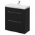 Napoli Nero Oak 800mm Floor Standing Vanity Unit with 1 Tap Hole Slim Edge Basin and 2 Drawers with Chrome Handles Right Hand View