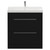 Napoli Nero Oak 800mm Floor Standing Vanity Unit with 1 Tap Hole Slim Edge Basin and 2 Drawers with Chrome Handles View from Front