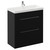Napoli Nero Oak 800mm Floor Standing Vanity Unit with 1 Tap Hole Slim Edge Basin and 2 Drawers with Chrome Handles Left Hand View