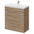 Napoli Bordalino Oak 800mm Floor Standing Vanity Unit with 1 Tap Hole Slim Edge Basin and 2 Drawers with Chrome Handles Right Hand View