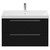 Napoli Nero Oak 800mm Wall Mounted Vanity Unit with 1 Tap Hole Slim Edge Basin and 2 Drawers with Chrome Handles View from Front