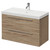 Napoli Bordalino Oak 800mm Wall Mounted Vanity Unit with 1 Tap Hole Slim Edge Basin and 2 Drawers with Chrome Handles Right Hand View