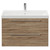 Napoli Bordalino Oak 800mm Wall Mounted Vanity Unit with 1 Tap Hole Slim Edge Basin and 2 Drawers with Chrome Handles View from Front