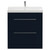 Napoli Deep Blue 800mm Floor Standing Vanity Unit with 1 Tap Hole Slim Edge Basin and 2 Drawers with Chrome Handles View from Front
