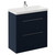 Napoli Deep Blue 800mm Floor Standing Vanity Unit with 1 Tap Hole Slim Edge Basin and 2 Drawers with Chrome Handles Left Hand View