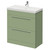 Napoli Olive Green 800mm Floor Standing Vanity Unit with 1 Tap Hole Slim Edge Basin and 2 Drawers with Chrome Handles Right Hand View