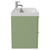 Napoli Olive Green 800mm Wall Mounted Vanity Unit with 1 Tap Hole Slim Edge Basin and 2 Drawers with Chrome Handles View from Side
