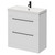 Napoli Gloss White 800mm Floor Standing Vanity Unit with 1 Tap Hole Slim Edge Basin and 2 Drawers with Matt Black Handles Right Hand View