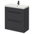 Napoli Gloss Grey 800mm Floor Standing Vanity Unit with 1 Tap Hole Slim Edge Basin and 2 Drawers with Matt Black Handles Right Hand View