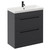 Napoli Gloss Grey 800mm Floor Standing Vanity Unit with 1 Tap Hole Slim Edge Basin and 2 Drawers with Matt Black Handles Left Hand View