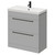 Napoli Gloss Grey Pearl 800mm Floor Standing Vanity Unit with 1 Tap Hole Slim Edge Basin and 2 Drawers with Matt Black Handles Right Hand View