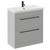 Napoli Gloss Grey Pearl 800mm Floor Standing Vanity Unit with 1 Tap Hole Slim Edge Basin and 2 Drawers with Matt Black Handles Left Hand View