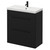 Napoli Nero Oak 800mm Floor Standing Vanity Unit with 1 Tap Hole Slim Edge Basin and 2 Drawers with Matt Black Handles Right Hand View