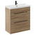 Napoli Bordalino Oak 800mm Floor Standing Vanity Unit with 1 Tap Hole Slim Edge Basin and 2 Drawers with Matt Black Handles Left Hand View