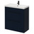 Napoli Deep Blue 800mm Floor Standing Vanity Unit with 1 Tap Hole Slim Edge Basin and 2 Drawers with Matt Black Handles Right Hand View