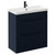 Napoli Deep Blue 800mm Floor Standing Vanity Unit with 1 Tap Hole Slim Edge Basin and 2 Drawers with Matt Black Handles Left Hand View
