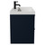 Napoli Deep Blue 800mm Wall Mounted Vanity Unit with 1 Tap Hole Slim Edge Basin and 2 Drawers with Matt Black Handles View from Side