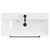 Napoli Deep Blue 800mm Wall Mounted Vanity Unit with 1 Tap Hole Slim Edge Basin and 2 Drawers with Matt Black Handles View from Top