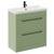 Napoli Olive Green 800mm Floor Standing Vanity Unit with 1 Tap Hole Slim Edge Basin and 2 Drawers with Matt Black Handles Left Hand View