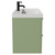 Napoli Olive Green 800mm Wall Mounted Vanity Unit with 1 Tap Hole Slim Edge Basin and 2 Drawers with Matt Black Handles View from Side