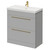 Napoli Gloss Grey Pearl 800mm Floor Standing Vanity Unit with 1 Tap Hole Slim Edge Basin and 2 Drawers with Brushed Brass Handles Right Hand View