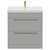 Napoli Gloss Grey Pearl 800mm Floor Standing Vanity Unit with 1 Tap Hole Slim Edge Basin and 2 Drawers with Brushed Brass Handles View from Front