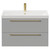 Napoli Gloss Grey Pearl 800mm Wall Mounted Vanity Unit with 1 Tap Hole Slim Edge Basin and 2 Drawers with Brushed Brass Handles View from Front