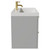 Napoli Gloss Grey Pearl 800mm Wall Mounted Vanity Unit with 1 Tap Hole Slim Edge Basin and 2 Drawers with Brushed Brass Handles View from Side