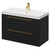 Napoli Nero Oak 800mm Wall Mounted Vanity Unit with 1 Tap Hole Slim Edge Basin and 2 Drawers with Brushed Brass Handles Right Hand View