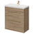 Napoli Bordalino Oak 800mm Floor Standing Vanity Unit with 1 Tap Hole Slim Edge Basin and 2 Drawers with Brushed Brass Handles Right Hand View