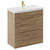 Napoli Bordalino Oak 800mm Floor Standing Vanity Unit with 1 Tap Hole Slim Edge Basin and 2 Drawers with Brushed Brass Handles Left Hand View