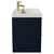 Napoli Deep Blue 800mm Wall Mounted Vanity Unit with 1 Tap Hole Slim Edge Basin and 2 Drawers with Brushed Brass Handles View from Side