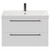 Napoli Gloss White 800mm Wall Mounted Vanity Unit with 1 Tap Hole Slim Edge Basin and 2 Drawers with Gunmetal Grey Handles View from Front