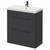 Napoli Gloss Grey 800mm Floor Standing Vanity Unit with 1 Tap Hole Slim Edge Basin and 2 Drawers with Gunmetal Grey Handles Right Hand View