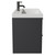 Napoli Gloss Grey 800mm Wall Mounted Vanity Unit with 1 Tap Hole Slim Edge Basin and 2 Drawers with Gunmetal Grey Handles View from Side