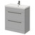 Napoli Gloss Grey Pearl 800mm Floor Standing Vanity Unit with 1 Tap Hole Slim Edge Basin and 2 Drawers with Gunmetal Grey Handles Right Hand View