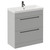 Napoli Gloss Grey Pearl 800mm Floor Standing Vanity Unit with 1 Tap Hole Slim Edge Basin and 2 Drawers with Gunmetal Grey Handles Left Hand View