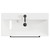 Napoli Gloss Grey Pearl 800mm Floor Standing Vanity Unit with 1 Tap Hole Slim Edge Basin and 2 Drawers with Gunmetal Grey Handles View from Top