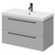 Napoli Gloss Grey Pearl 800mm Wall Mounted Vanity Unit with 1 Tap Hole Slim Edge Basin and 2 Drawers with Gunmetal Grey Handles Right Hand View
