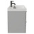 Napoli Gloss Grey Pearl 800mm Wall Mounted Vanity Unit with 1 Tap Hole Slim Edge Basin and 2 Drawers with Gunmetal Grey Handles View from Side