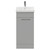 Napoli Gloss Grey Pearl 400mm Floor Standing Vanity Unit with 1 Tap Hole Glide Basin and Single Door with Chrome Handle View from Front