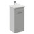 Napoli Gloss Grey Pearl 400mm Floor Standing Vanity Unit with 1 Tap Hole Glide Basin and Single Door with Chrome Handle Left Hand View