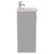 Napoli Gloss Grey Pearl 400mm Floor Standing Vanity Unit with 1 Tap Hole Glide Basin and Single Door with Chrome Handle View from Side
