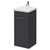 Napoli Gloss Grey 400mm Floor Standing Vanity Unit with 1 Tap Hole Glide Basin and Single Door with Chrome Handle Right Hand View