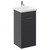 Napoli Gloss Grey 400mm Floor Standing Vanity Unit with 1 Tap Hole Glide Basin and Single Door with Chrome Handle Left Hand View
