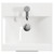 Napoli Gloss Grey 400mm Floor Standing Vanity Unit with 1 Tap Hole Glide Basin and Single Door with Chrome Handle View from Top